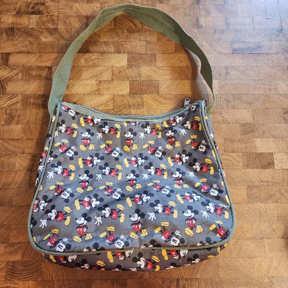 Disney Purse olive green Mickey Mouse print. Medium